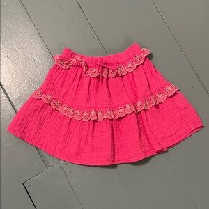 Mini Boden Pink Ruffled girls skirt size 7-8